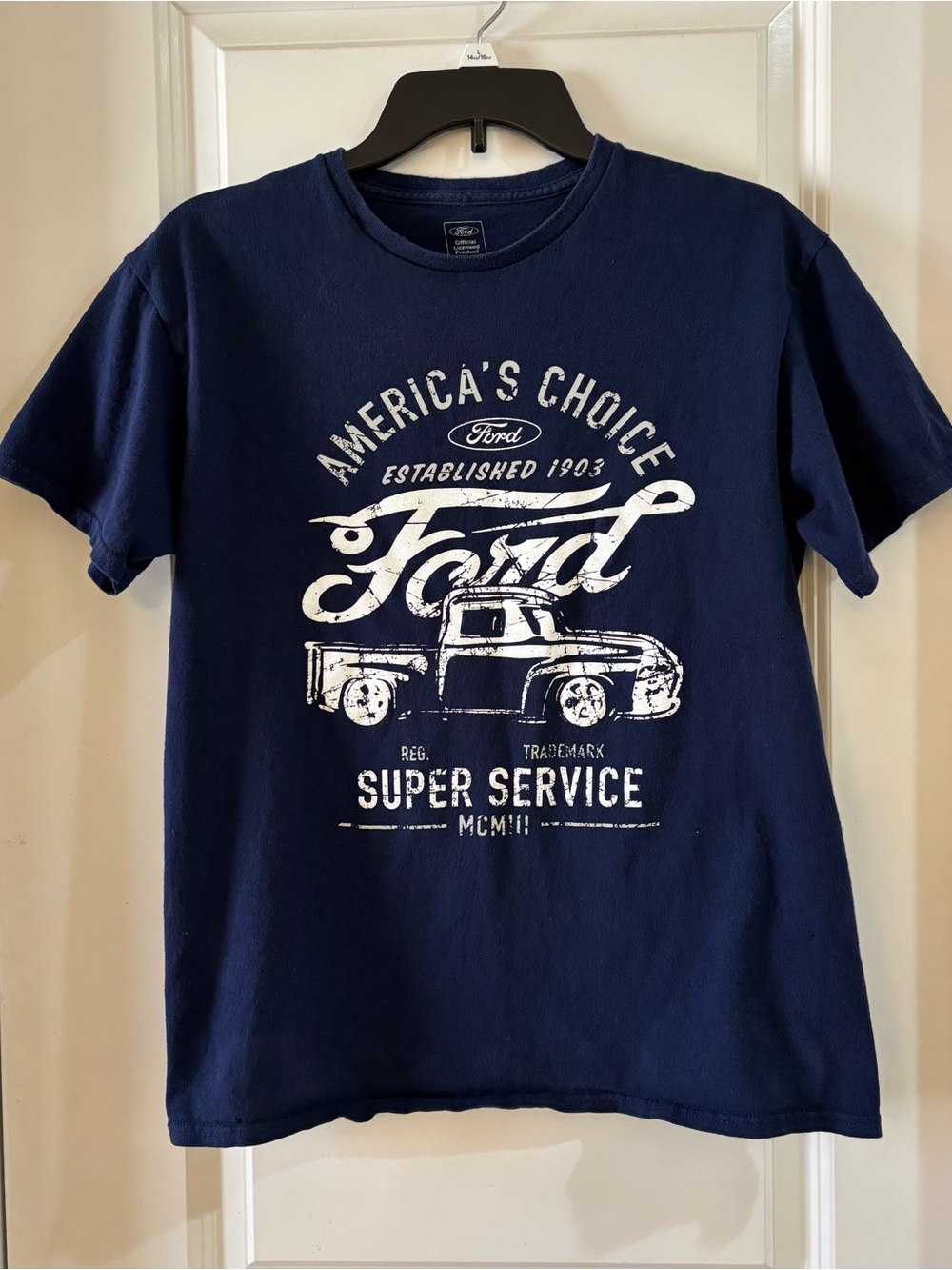 Ford Navy Short Sleeve Tee with White Vintage Truck Graphic